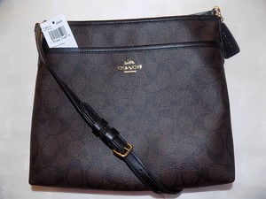NWT-COACH-F29210-Signature-File-Bag-Crossbody-Handbag-Brown-amp-Black-225-00