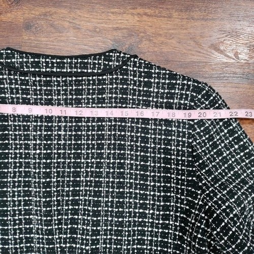 Ann Taylor Tweed Long Sleeve Open Office Work Preppy Blazer Jacket Black US 18 - Picture 14 of 14