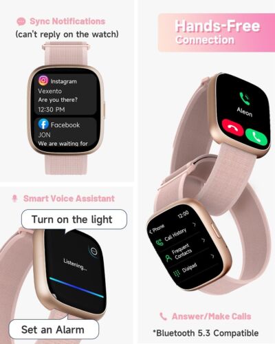 Reloj inteligente para mujer, Alexa, responder/hacer llamadas, monitor de ritmo cardíaco MÁS MÁS - Imagen 2 de 5