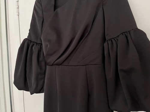 Rebecca Vallance Augustine black satin midi event evening dress AU 6 XS US 2 - Picture 16 of 17