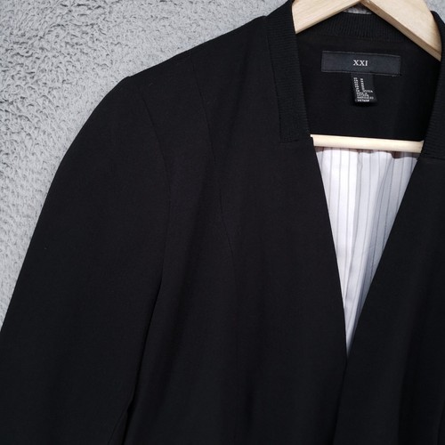 XXI black Napal satin trim open blazer size small S b28 - Picture 5 of 24