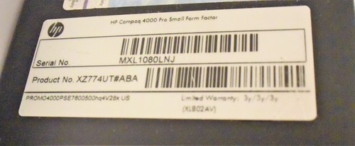 HP Compaq 4000 Pro Desktop (Intel Core 2 Duo 3.06GHz 4GB 250GB Win 10 Pro) - Picture 5 of 6