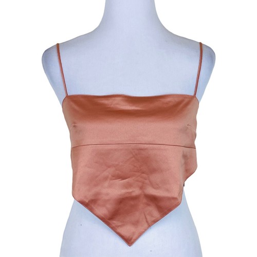 Danielle Bernstein Handkerchief Top Medium Womens Cork Sleeveless Adjustable New - Picture 1 of 8