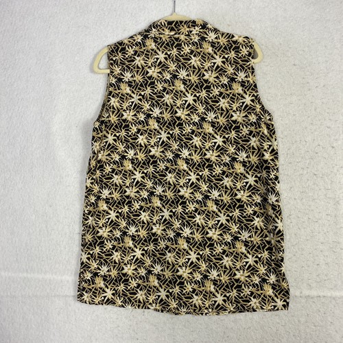 VTG Y2K Mixit Silk Tank Top Button Down Collared Floral One Pocket Size 12 90s - Picture 3 of 12