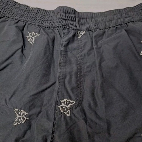 Urban Outfitters Mens Gray Casual Elastic Waist Shorts Butterfly Embroidery M - Picture 4 of 11