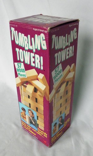 VTG Tumbling Tower JENGA Wood Blocks Game Puzzle Family Complete Original Box - Picture 7 of 9
