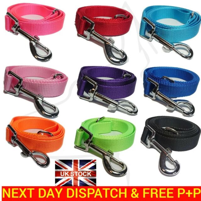 Dog Lead Leash walking accessory strong soft durable nylon 9 colours 2 Sizes UK GU10923 Dog Lead Leash walking accessory strong soft durable nylon 9 colours 2 Sizes UK GU10923