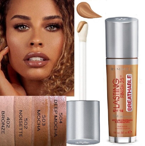 Rimmel 25H Lasting Finish Breathable Foundation 504 Deep Mocha 30 ML