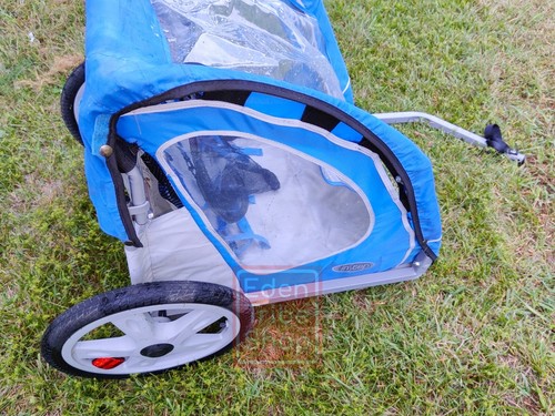 Instep Behind Bike Trailer Carrier for Toddlers Kids Double Seat Blue - Picture 2 of 8