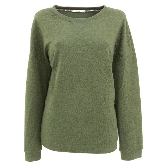 CECIL Damen langarm Pullover Pulli Shirt Rundhals olive grün 28344 CECIL Damen langarm Pullover Pulli Shirt Rundhals olive grün 28344