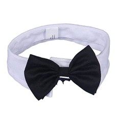 Cat Tuxedo Black Bow Tie Dog Collar,Adjustable Suit Necktie Bows Pet Birthday