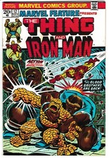**MARVEL FEATURE #12**(1973 MARVEL)*THING & IRON MAN**LAST ISSUE OF SERIES*FN/VG