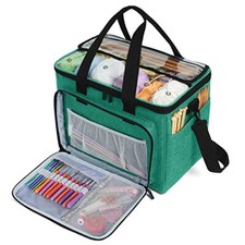 Large Knitting Bag Yarn Organizer with Pocket for Crochet Hooks Knitting Needles