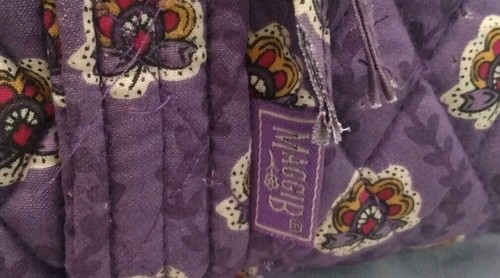 Maggi B Quilted Duffle Bag Purple Floral Large 22x11 - Bild 6 von 10