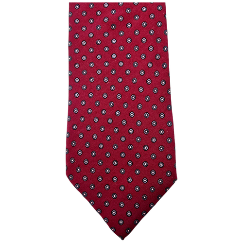 Givenchy Mens Designer Neck Tie All Silk From Italy Red Blue Floral Dot Vintage - Picture 3 of 11