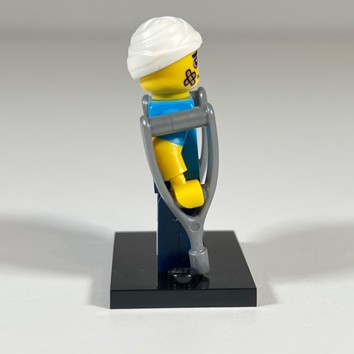 LEGO Clumsy Guy Minifigure w/ Crutches from Series 15 Figures col231 col15-4 j8 - Picture 4 of 4