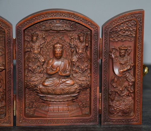 Boutique Small Leaf Boxwood Flat Three Box Guanyin Home Decoration - Picture 4 of 6