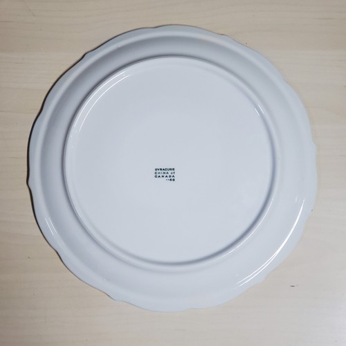 Vintage Round Plate Dish Platter Syracuse China Canada 66 White with Black Rim - Picture 2 of 4