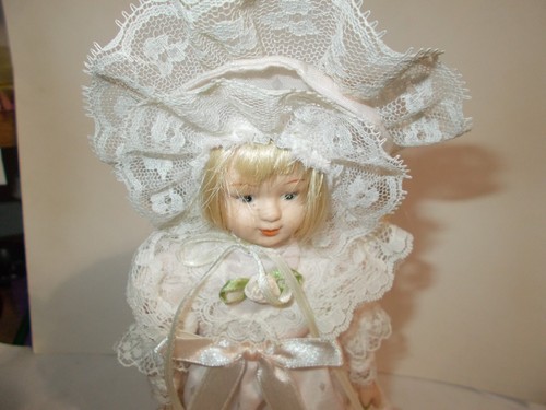 CUTE 8" PINK DRESS DOLL with STAND - Picture 2 of 9