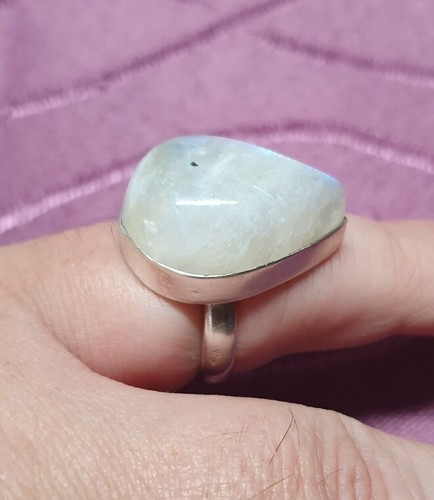 massiver Silberring 925 Mondstein 59Top!!! - Picture 4 of 7
