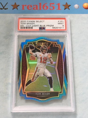 2020 Select Premier Level Blue Die-Cut Prizm #101 TOM BRADY | PSA 9 Mint Bucs SP