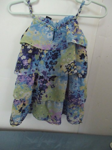 P32 Girls Size 12 Months Baby Gap Multicolored Floral Dress Lined Button Back - Picture 5 of 8