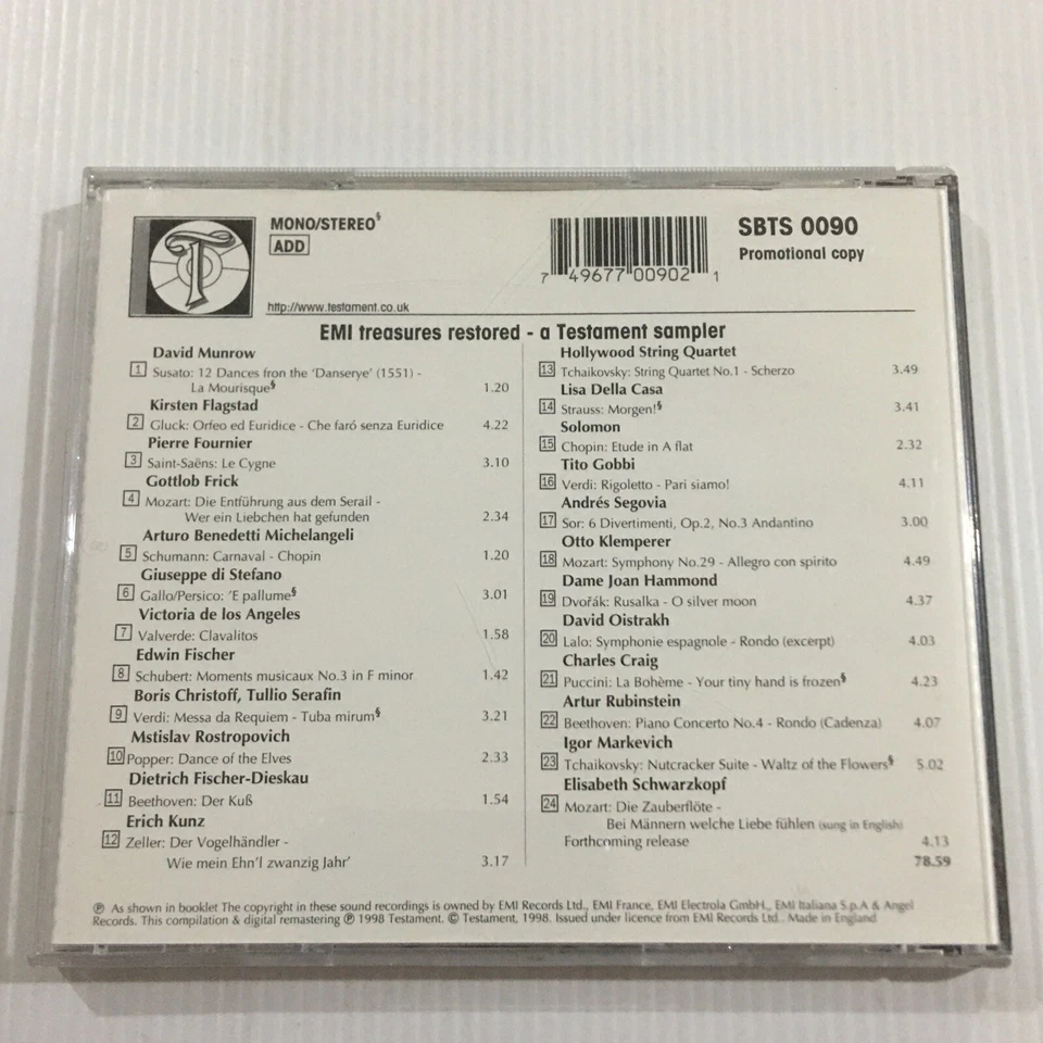 EMI Treasures Restored Testament CD Promo - Image 3 of 4