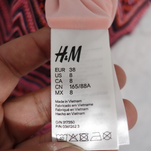 H&M Bathing Suit Women's Size 8 Multicolor Polyester Blend Plunge Neckline - Picture 4 of 8