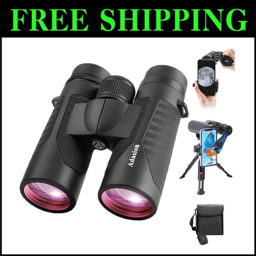 Versatile 12x42 Binoculars with Phone Adapter - Ideal for Travel & Sports