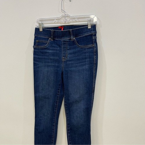 Spanx High Rise Pull On Skinny Jeans Dark Wash Stretch Casual Womens Small - Picture 2 of 8