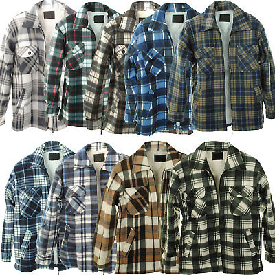 MENS PADDED SHIRT FUR LINED LUMBERJACK FLANNEL WORK JACKET WARM THICK CASUAL TOP MENS PADDED SHIRT FUR LINED LUMBERJACK FLANNEL WORK JACKET WARM THICK CASUAL TOP