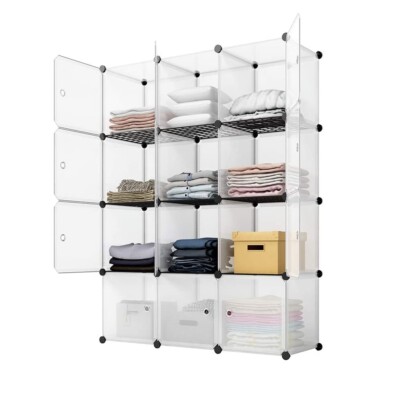 12-Cube Storage Shelf Bookcase Bookshelf Organizing Closet Toy Organizer Cabinet