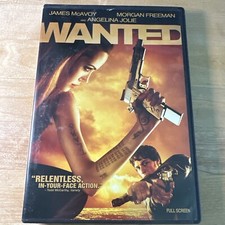 Wanted (DVD, 2008, Full Frame) Morgan Freeman, Angelina Jolie, James McAvoy