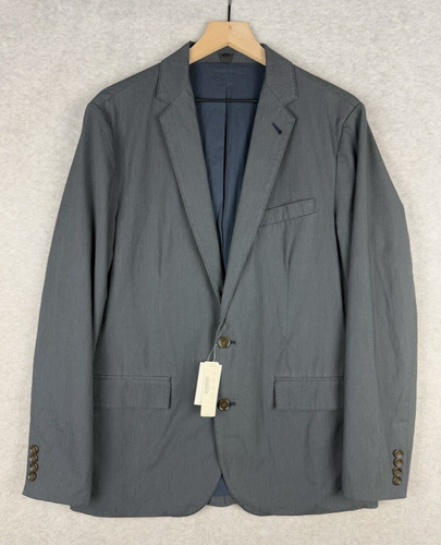 J Crew Jacket Mens Medium Blue Blazer Cotton Sport Coat Unstructured NEW