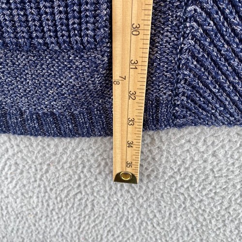 Chicos Sweater Womens 2 US Large Navy Silver Heather Vest Open Longline Pocket - Picture 8 of 10