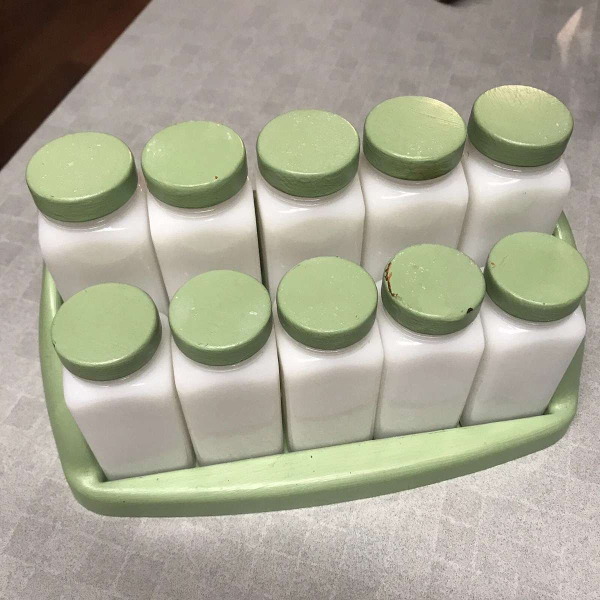 White glass spice jars deals