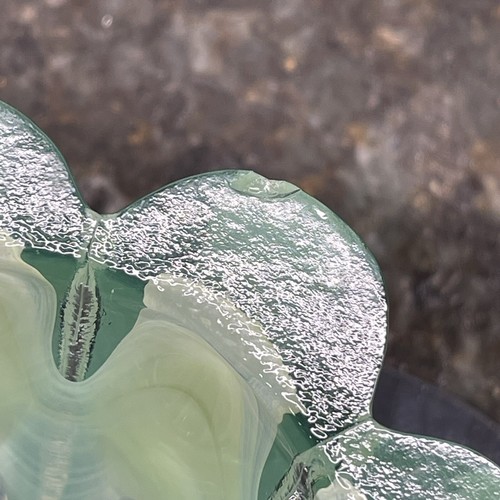 Vtg Spain Eco Glass Art Vase Candleholder Sea foam Green Flower Design 4” Tall - Picture 11 of 16
