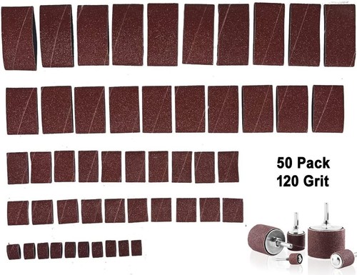 50 pack 120 Grit replacement Sanding Sleeves for rubber drum kit 1/2" 3/4" 1" 1- - Picture 5 of 9