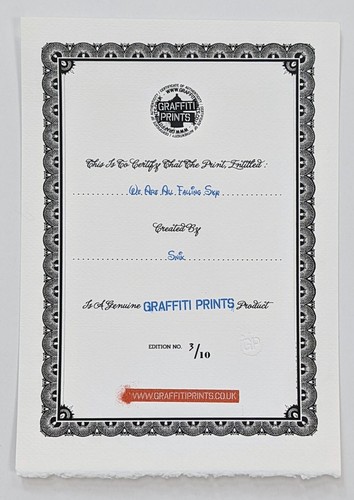SNIK "WE ARE ALL FALLING (SKY BLUE)" 2014 | SIGNED SCREEN PRINT | EDITION OF 10 - 第 5/6 張圖片