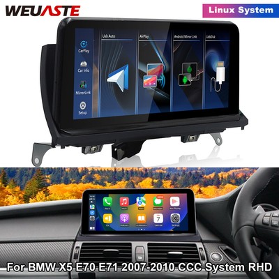 10.25'' Car Multimedia Screen Linux Carplay For BMW X5 E70 E71 2007-2010 CCC RHD
