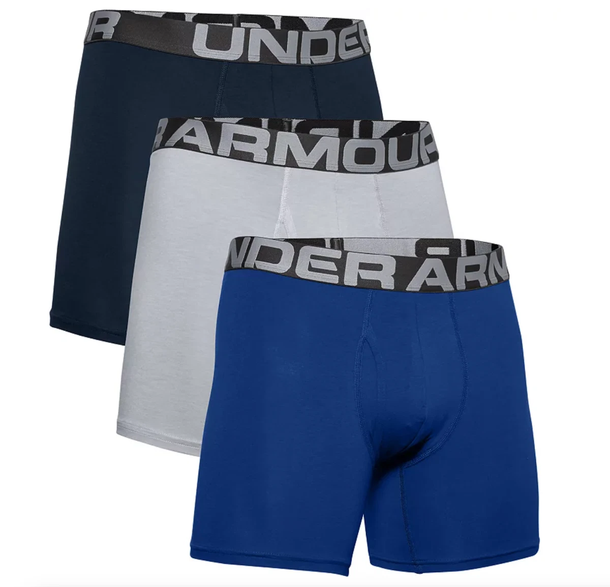 Men 3-Pack Under Armour UA Charged Cotton Boxerjock 6 Inseam