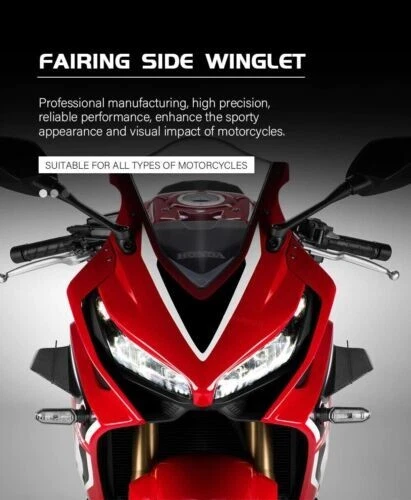 Aerodynamic Winglets Wings Side Fairing Spoiler For Honda CBR1000R CBR600RR/650R - Imagem 3 de 4