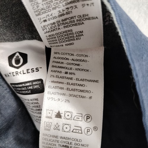 Pantalone uomo Dockers taglio dritto piatto davanti blu kaki taglia reale 34x28 - Foto 5 di 7