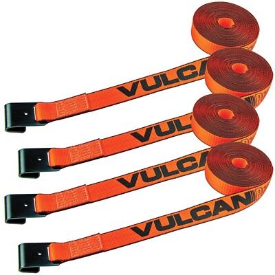 VULCAN Winch Strap - Flat Hook - 2'' x 27', 4 Pack - PROSeries - 3300 lbs SWL