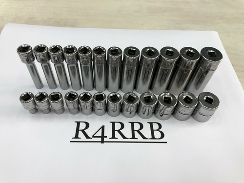 Snap-on Tools USA NEW 24pc 1/4 Drive Metric 6pt Shallow Deep Socket Set 124STTMM - Picture 4 of 9
