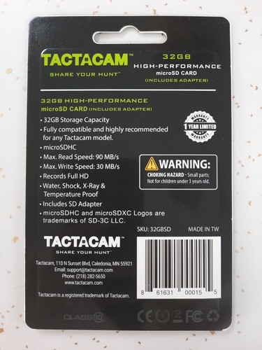 Tactacam High-Performance 32GB MicroSD Card with Adaptor - Picture 2 of 2