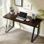 dyh vintage computer desk, wood and metal writing desk, pc laptop home (55inch)