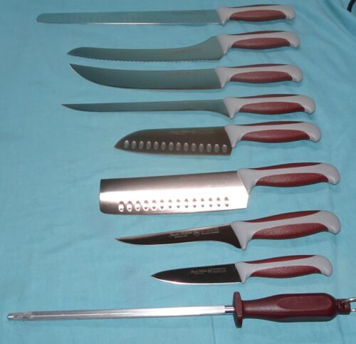 new lot of 8 knife & 1 honing Gunter Wilhelm Brown Grey ABS Handle lightning - Picture 2 of 19