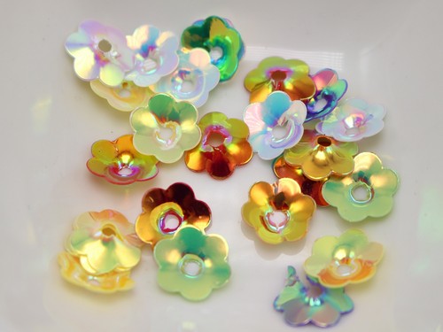 1000 Mixed Color Cup Flower loose sequins Paillettes 10mm sewing Wedding craft - Picture 4 of 9