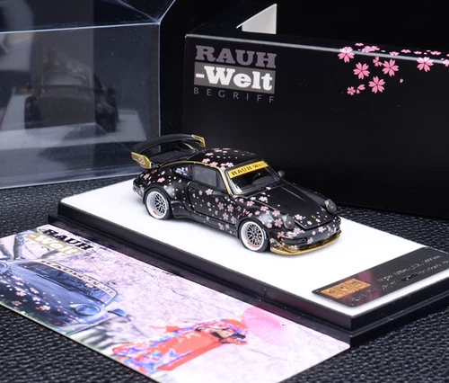 PGM 1:64 schwarz Sakura 964 RWB klassisches Sportmodell Druckguss Metall Auto - Bild 2 von 9